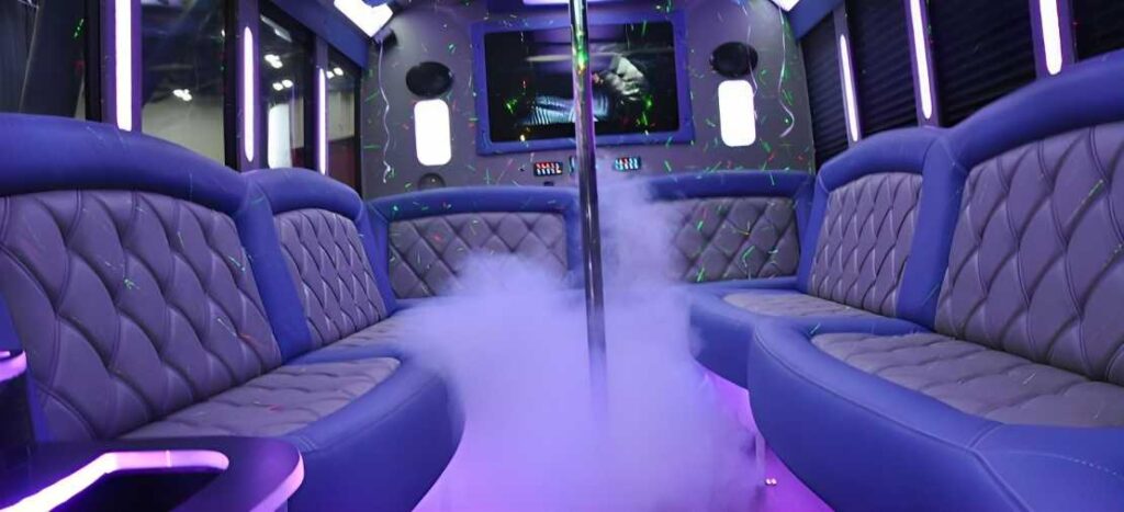 20 passenger party bus with pole